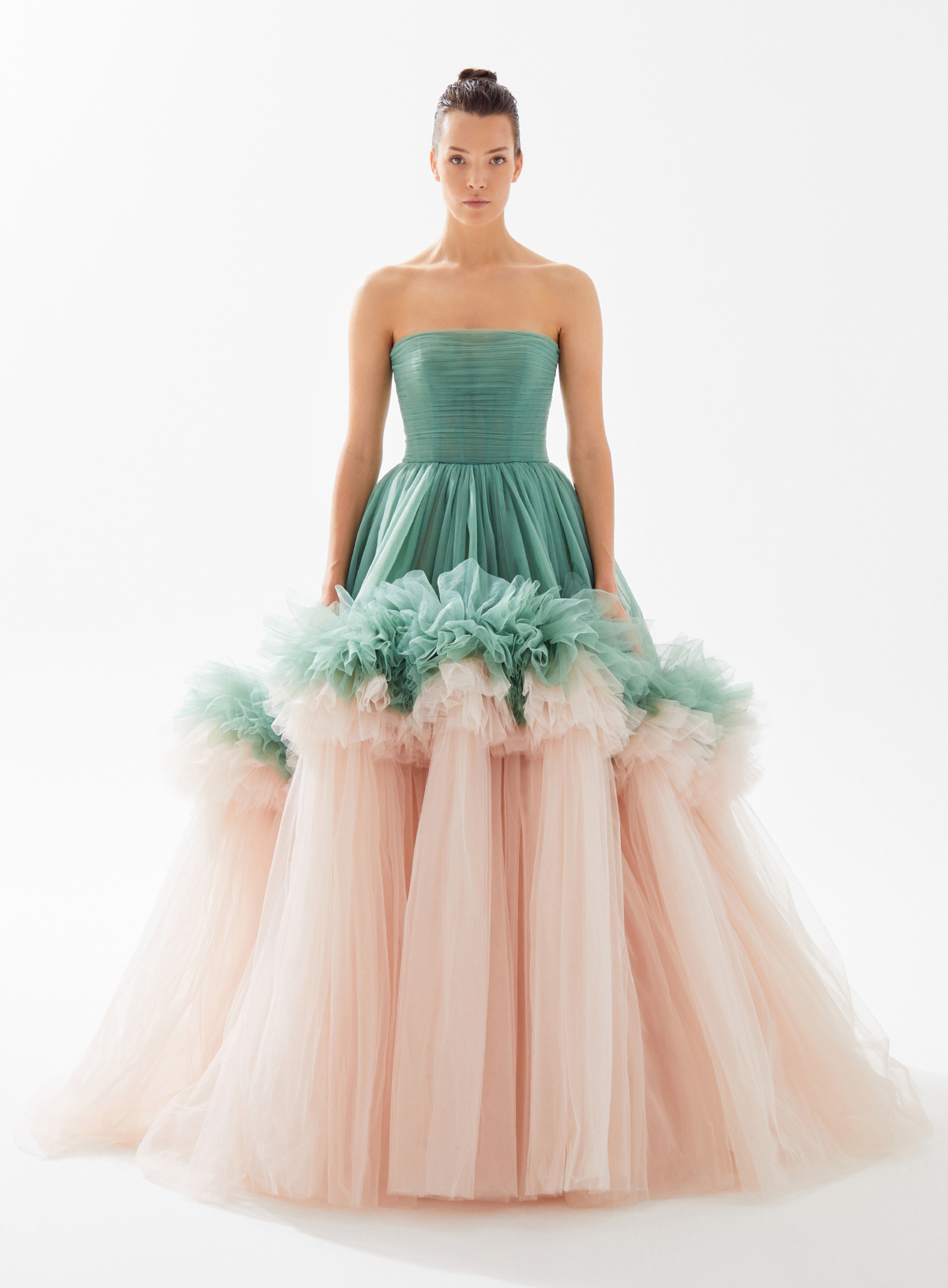 Picture of ENGLISH GREEN/ ICE PINK DRESS